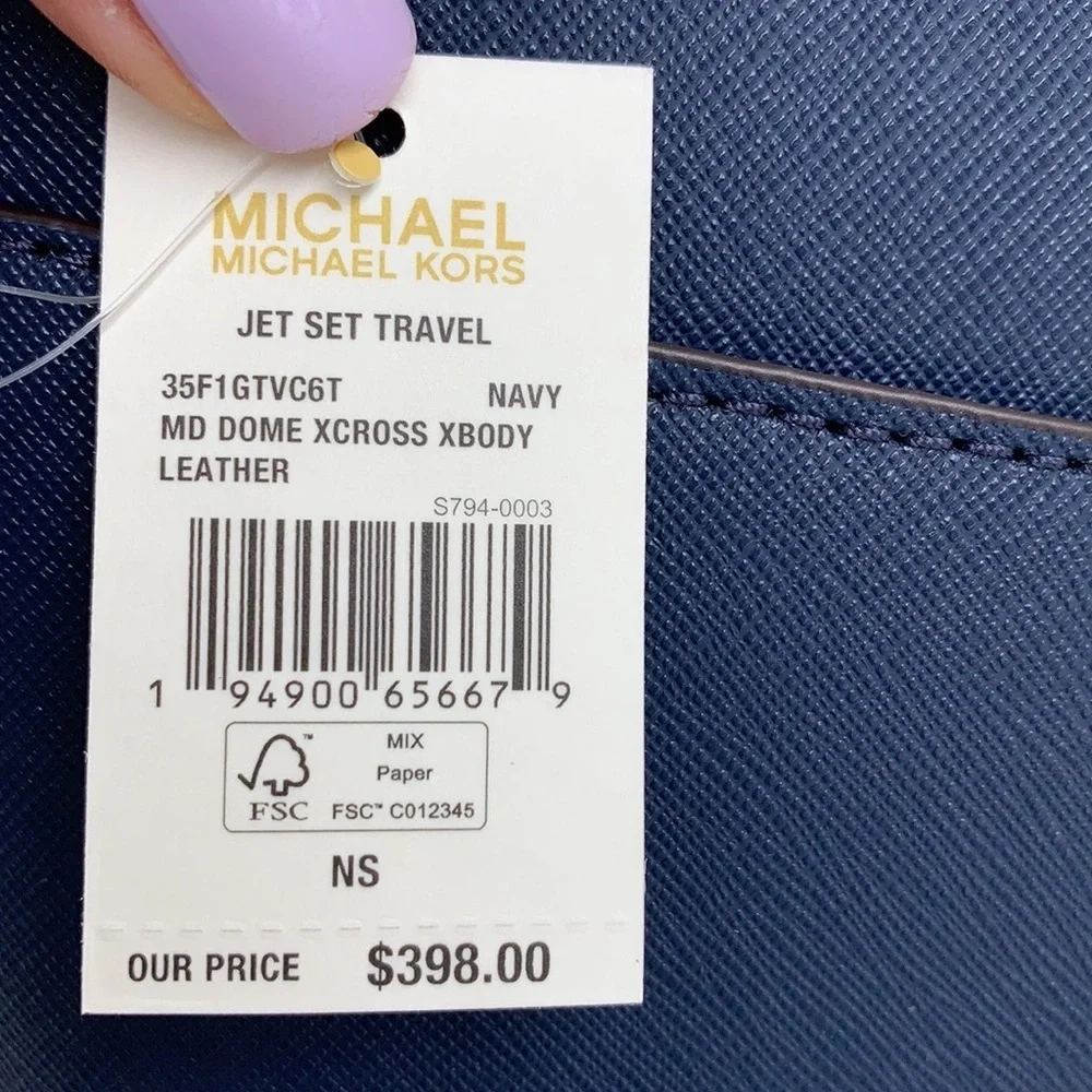 MICHAEL KORS JET SET TRAVEL DOME XCROSS XBODY NAVY COLOR